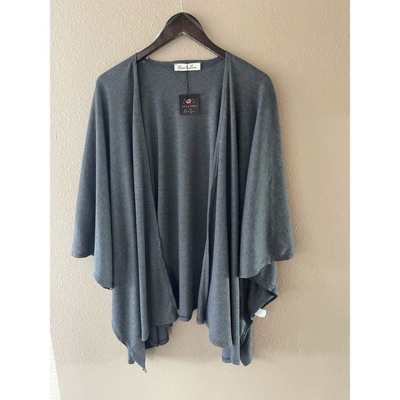🆕Oversized kimono cardigan in charcoal grey - Picture 2 of 2